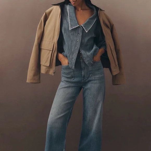 The Colette Crop High-Rise Wide-Leg Jeans by Maeve - Picture 11 of 11